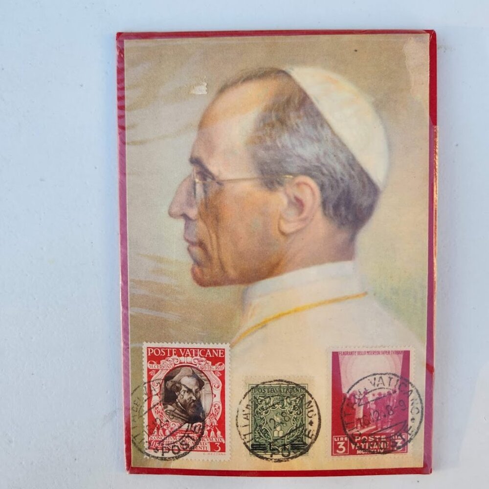 VATICAN CITY 1946 Pope Pius XII Maximum Card Collectible Stamps VINTAGE Stamp